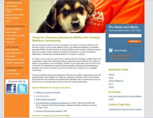Screenshot of ASPCAPro webpage 11/8/11 AM